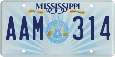 MS license plate AAM314