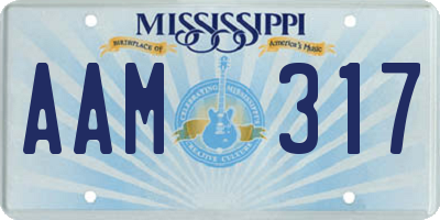 MS license plate AAM317