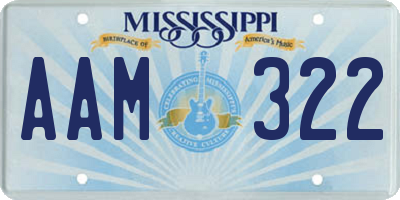 MS license plate AAM322