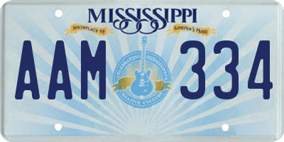 MS license plate AAM334