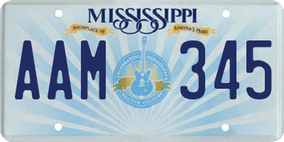 MS license plate AAM345