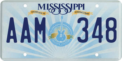 MS license plate AAM348