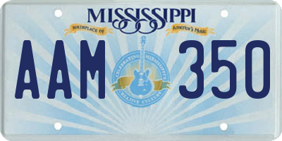 MS license plate AAM350