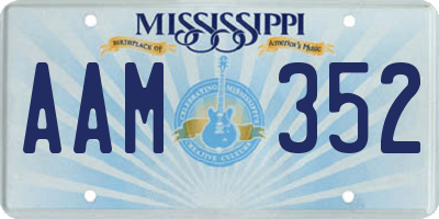 MS license plate AAM352