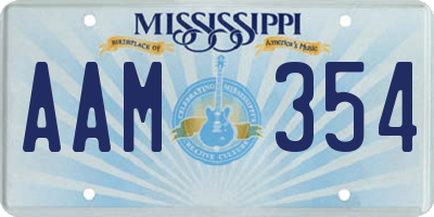 MS license plate AAM354