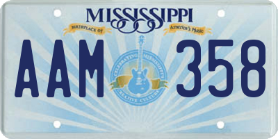 MS license plate AAM358