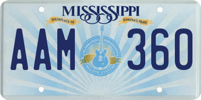 MS license plate AAM360