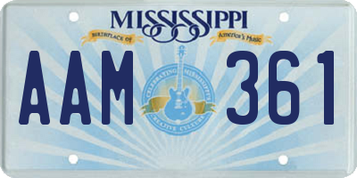 MS license plate AAM361