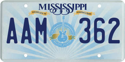 MS license plate AAM362