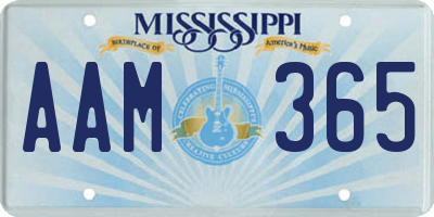 MS license plate AAM365