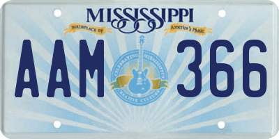 MS license plate AAM366