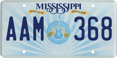 MS license plate AAM368