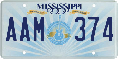 MS license plate AAM374