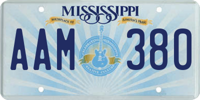 MS license plate AAM380