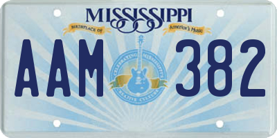 MS license plate AAM382