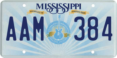 MS license plate AAM384