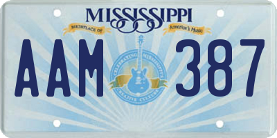 MS license plate AAM387