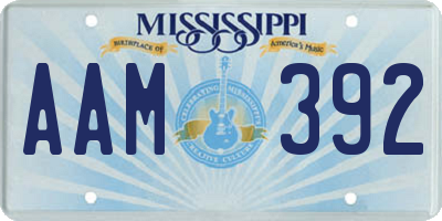 MS license plate AAM392