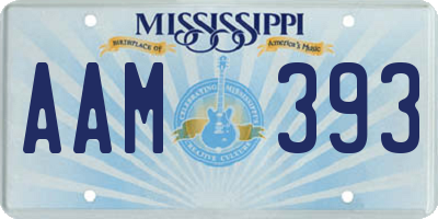 MS license plate AAM393