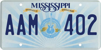 MS license plate AAM402