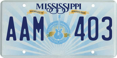 MS license plate AAM403