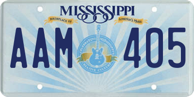 MS license plate AAM405