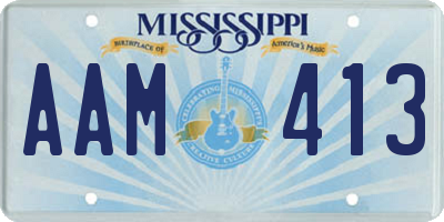 MS license plate AAM413