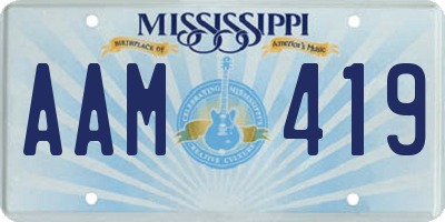 MS license plate AAM419