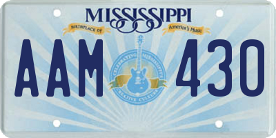 MS license plate AAM430