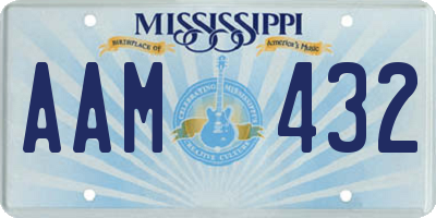 MS license plate AAM432