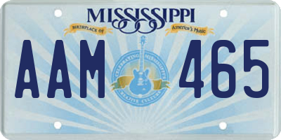 MS license plate AAM465