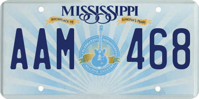 MS license plate AAM468