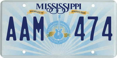 MS license plate AAM474