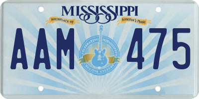 MS license plate AAM475