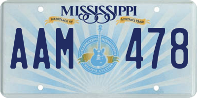 MS license plate AAM478