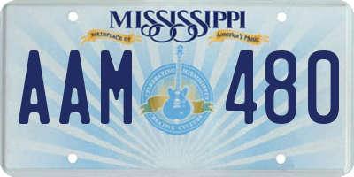 MS license plate AAM480