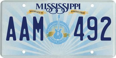 MS license plate AAM492