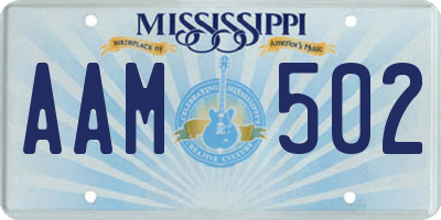 MS license plate AAM502