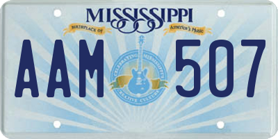 MS license plate AAM507