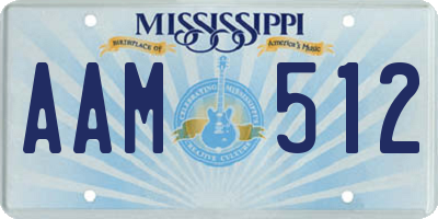 MS license plate AAM512