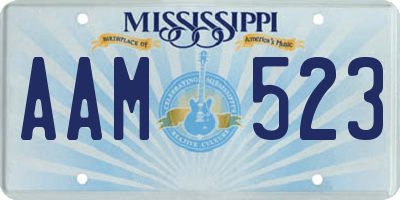 MS license plate AAM523