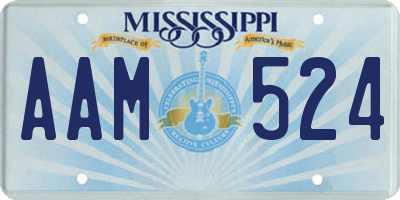 MS license plate AAM524