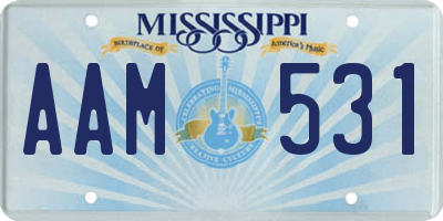 MS license plate AAM531