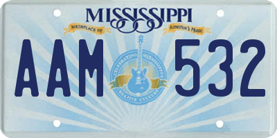 MS license plate AAM532