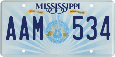 MS license plate AAM534