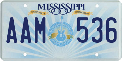 MS license plate AAM536