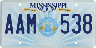 MS license plate AAM538