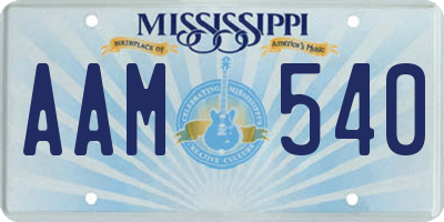 MS license plate AAM540