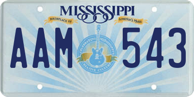 MS license plate AAM543