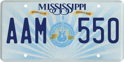 MS license plate AAM550